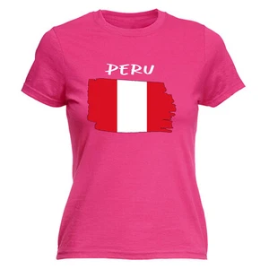 Peru Country Flag Nationality Supporter Sports - Womens T-Shirt Tshirt - Picture 1 of 7