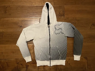 Y2K Fox Racing Sasquatch 人造毛皮衬里全拉链连帽衫运动衫 - 男式小号 — 第 1/4 张图片