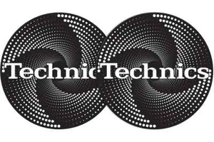 Technics Logo DJ Slipmats, felt (pair, Funnel White with White logo print) - Picture 1 of 3