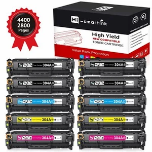 2-10PK Toner CC530A CC531A CC532A CC533A For HP 304A LaserJet CM2320 CP2025 Lot - Picture 1 of 10