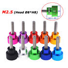 M2.5 Knurled Thumb Screw Aluminum + SS Stainless Hand Grip Knob Bolts Head 8*H8