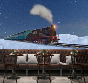 3D Black Train 3276 Wallpaper Mural Wall Print Wall Wallpaper Murals US Coco - Picture 1 of 11