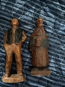 Hand Carved Wooden Russian Couple Collectible Great Condition - Picture 1 of 5