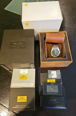 Reloj Breitling Galactic 44 Negro Día Fecha Hombre - A453201 Con Cajas y Papeles Foto 1 de 4