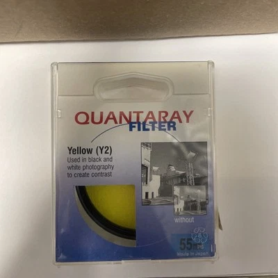 Quantaray Yellow Y2 (241661834) 55mm Filter Black & White Contrast Clouds NEW - Image 1 of 2