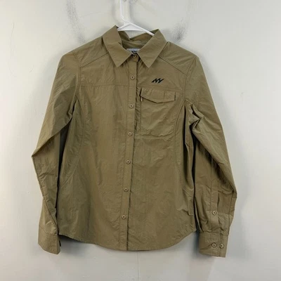 Monster Valley Womens Medium Green Button Collar Pockets L/S Green Woven 13248 - Image 1 of 4