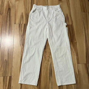 Everlane Womens Utility Carpenter Pant White Sz 0 Straight Leg Crop 26” Inseam - Picture 1 of 9
