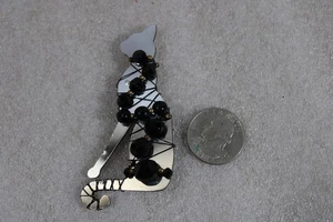 LIZTECH SCHMUCKNADEL SPIEGEL BROSCHE SIGNIERT datiert 91 SITZENDE KATZE C3-14 - Bild 1 von 2