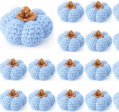 12套蓝色南瓜婴儿淋浴用品客人感恩节各种秋季 — 第 1/4 张图片