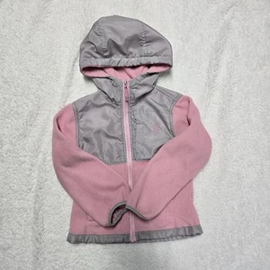 USPA US Polo Association Youth Size M 4/5 Gray And Pink Full Zip Fleece - Picture 1 of 8
