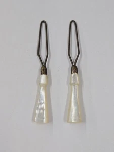 Vintage Lot Of Two Ribbon Threaders Pullers With Mother Of Pearl Handles. - Picture 1 of 11