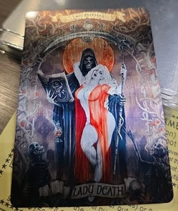 LADY DEATH 30th Anniversary METALLICARD Mike Krome "THE ETERNAL SCARLET NAUGHTY" - Picture 1 of 2