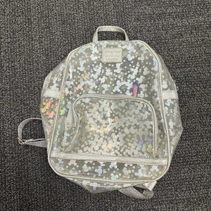 Disney Parks Loungefly Magic Mirror Metallic Mini Backpack Bag Clear Holographic - Picture 1 of 5