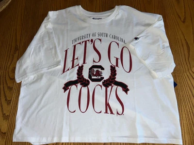 SOUTH CAROLINA GAMECOCKS CHAMPION WOMENS LET'S GO COCKS OVERSIZED CROP TOP LARGE - Image 1 of 4