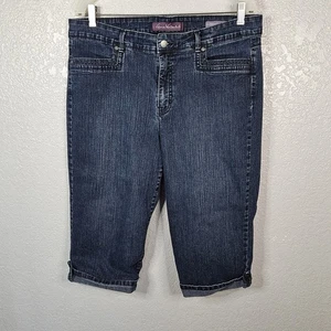 Gloria Vanderbilt Jeans 16 blau Baumwollmischung 4 Taschen kurze Knopfmanschette Damen - Bild 1 von 14