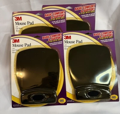 3M Alfombrilla de Ratón Gel Reposamuñecas MW307MB Negro Gel Amortiguador Comodidad Lote De Colección x4 Foto 1 de 4