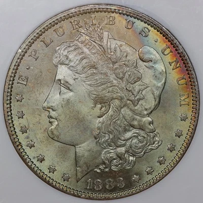 1883 Morgan Silver Dollar - NGC MS 65 Nice Color - Image 1 of 4
