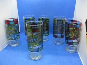 Anchor Hocking 1970's PARTY PACK SCHLITZ~MILLER~PABST~Set 6 beer glasses unused - Picture 1 of 6