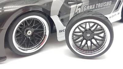 RÄDER 1:10 TOURENWAGEN "BBS STYLE" IN CHROM / SCHWARZ 3MM OFFSET - 2 STÜCK - Bild 1 von 2