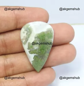 31.00 Cts Natural Pear Moss Agate Meditation Cabochon Earrings Supply 34x22x6 mm - Picture 1 of 9