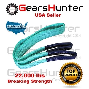 2" (Various Length) 2-Ply Nylon Web Sling Lift Tow Strap Heavy Duty 22000 LBS - Picture 1 of 5