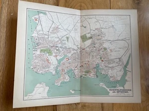 1894 Vintage antiker Stadtplan Karte von PLYMOUTH STONEHOUSE & DEVONPORT - Bild 1 von 1