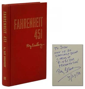 Fahrenheit 451 ~ RAY BRADBURY Presentation Binding SIGNED First Edition 1953 1st - Imagen 1 de 5