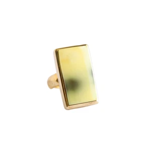 Rare Baltic Butterscotch Lime Amber Ring in 14k Gold Plated s925-Adjustable - Picture 1 of 6