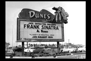 Vintage Dunes Las Vegas Hotel Casino PHOTO Frank Sinatra Sign View Vegas Strip - Picture 1 of 2