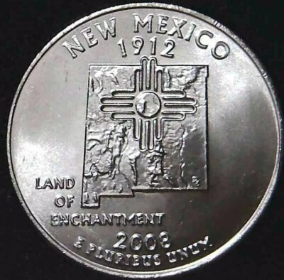 2008-D 25C State Quarter New Mexico BU CLAD 21ul1005-5 - Image 1 of 2