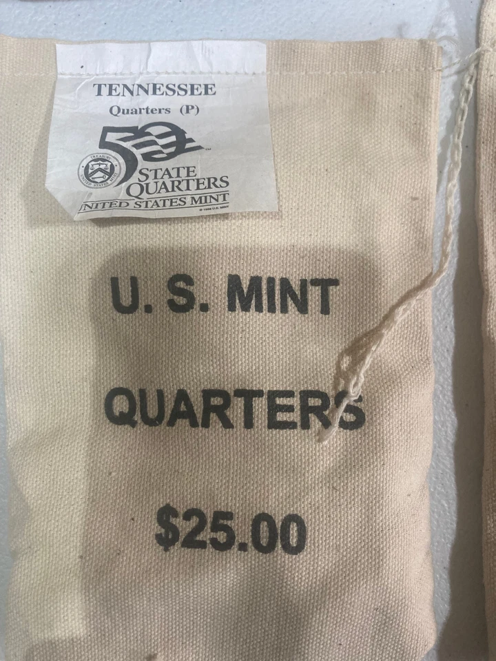 2002-P  Tennessee State Quarter Original Mint Sewn Bag 100 coins - Image 1 of 1