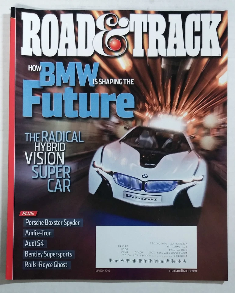 ROAD & TRACK CAR MAGAZINE 2010 MARCH BMW VISION HYBRID SUPER CAR Foto 1 de 1