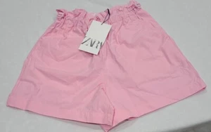Zara Kids Ruffled Baby Pink Shorts For Girls- Size 9 - Picture 1 of 2