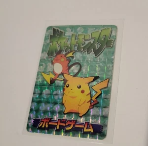 Holo Pikachu Raichu Pokemon Prism Foil Sticker Mew on Back Vintage Japan - Picture 1 of 5