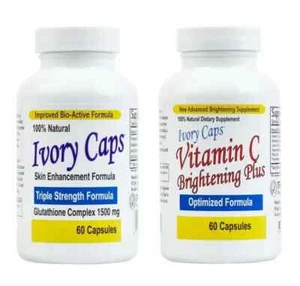 IVORY CAPS PILLS GLUTATHIONE 1500MG THISTLE & VITAMIN C SKIN WHITENING - Picture 1 of 1