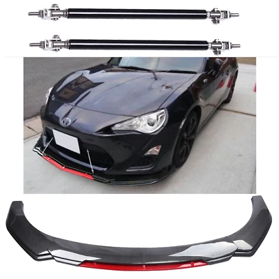 For Toyota 86 GT Front Bumper Lip Spoiler Splitter Strut Rods Carbon Fiber Foto 1 de 4