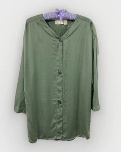 Victoria’s Secret Night Shirt S Green Gold Label Chemise 100% Silk Button Front - Imagen 1 de 6