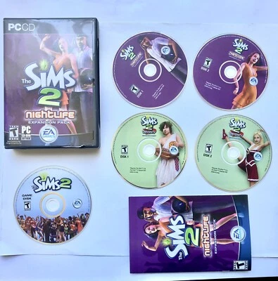 The Sims 2 Lot, University, Nightlife Expansion Pack, H&M Fashion 4 PC Games CD - Image 1 of 4