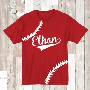 Baseball Stitch Sport Tee Tees Shirt Personalized Baseball Shirt With Name, bb67 - Picture 1 of 5