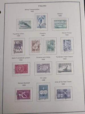 FINLANDIA - 1958 - 60 - LOTE DE SELLOS EN PÁGINA ÁLBUM - USADOS Y MH Foto 1 de 3