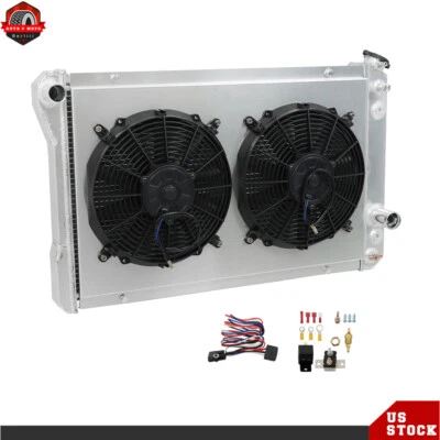 For 1982-1992 Chevy Camaro Pontiac Firebird 3 Row Radiator+Shroud Fan+Thermostat - Image 1 of 4