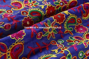 Indian Embroidery Silk Dupion Natural Luxury Occasion Shot Dressmaking Fabric - Picture 1 of 3