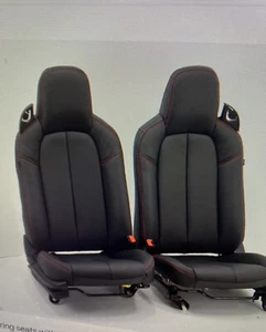 MAZDA MX5 NC GENUINE LEATHER BLACK SEAT COVERS ON FACES /MATCHING VINYL ONLY - Picture 1 of 8