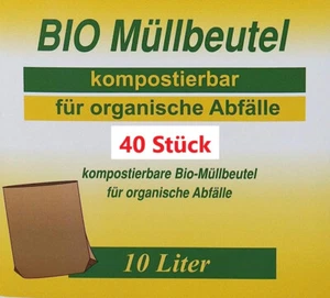 Bio Abfalltüten Papiertüten Biobeutel 40 x Papiermüllbeutel 10 L Biomüllbeutel - Bild 1 von 2