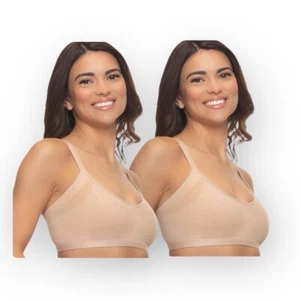 NWT Felina Wireless Seamless Side‐Smoothing Bra 2‑Pack – Large – Nude & Nude - Picture 1 of 8