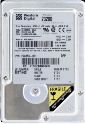Hard Drive WD Caviar AC23200-60LC Compaq 278866-001 3.2GB 5400RPM ATA 3.5" Inch - Image 1 of 3