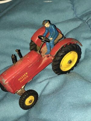 Tractor Massey Harris Dinky Toys de colección, rojo con ruedas amarillas, usado Foto 1 de 4