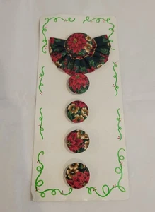 Set Of 4 Vtg Christmas Button Covers. Hand Designed and Made. - Picture 1 of 11
