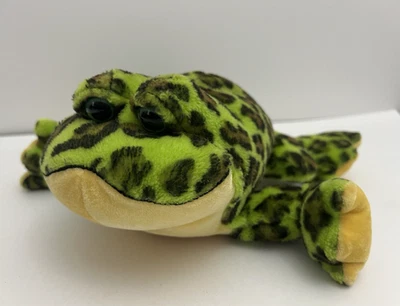 GANZ Webkinz BullFrog 9" Plush NO Code HM114 Green Yellow Black Reptile Stuffie - Image 1 of 4