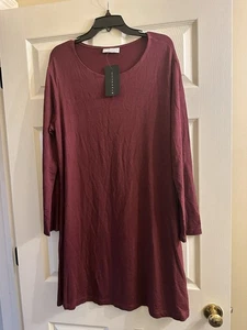 New Bryn Walker Burgundy Oxalis Irys Tunic Dress XLarge - Picture 1 of 3